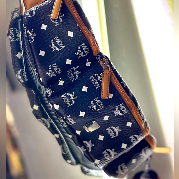 MCM Handbags - Authentic MCM $695 Black Coated Canvas Visetos 3 Pocket Sling Crossbody Bag